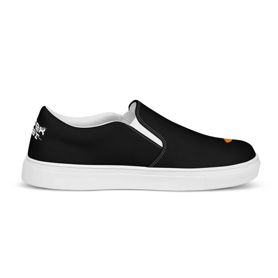 White HApex Gear White Logo Cancer Awareness Orange Ribbon. Black Men's Slip-On Canvas Shoes product image (10)