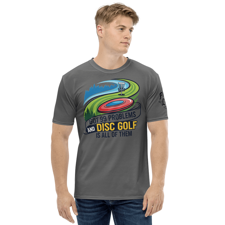 Fancy Lads Men's Grey T-Shirt "I Got 99 Problems And Disc Golf Is All Of Them" product image (4)
