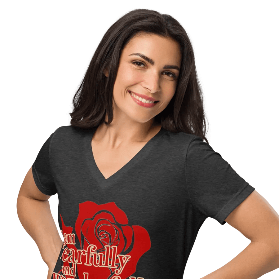 Fearfully and Wonderfully Made V-Neck T-Shirt (Bold Version) product image (37)