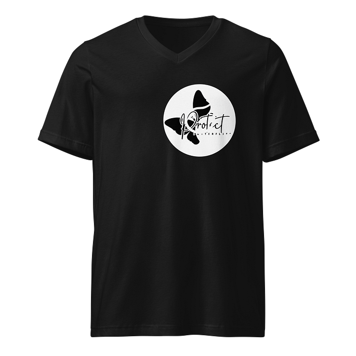 Black Butterfly V neck T shirt product image (1)