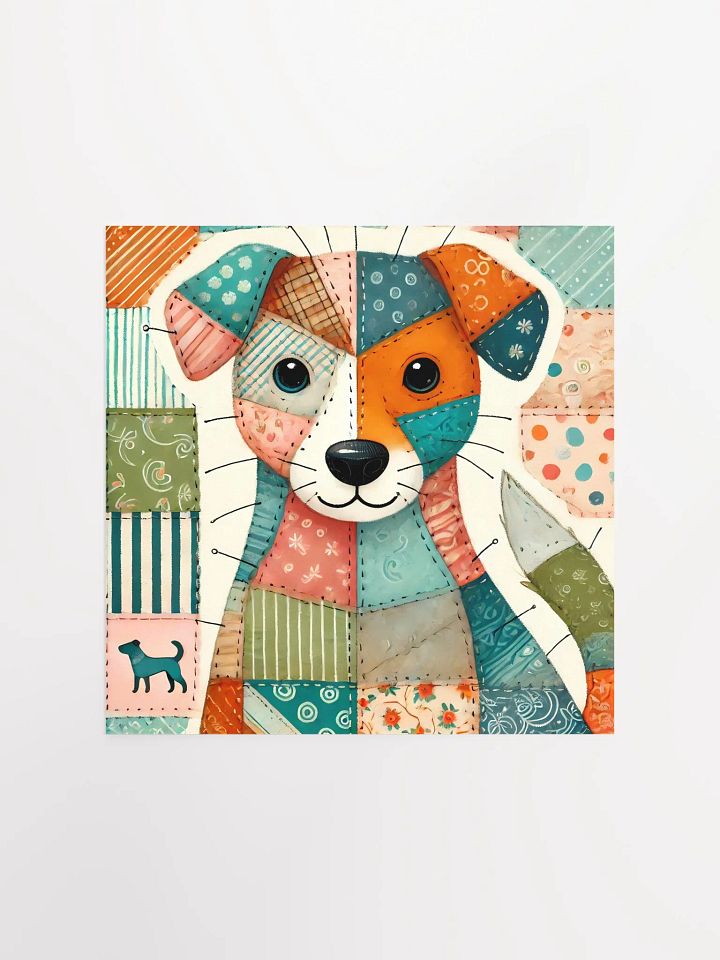 Whimsical Dog Patchwork Matte Poster product image (1)