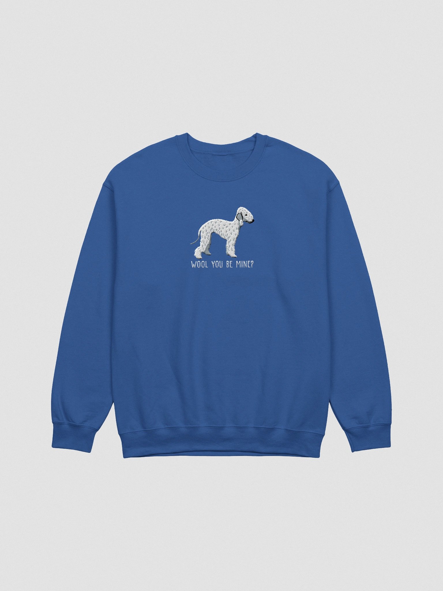 Wool You Be Mine? Sweatshirt (Embroidered) of a Bedlington Terrier(White) product image (4)