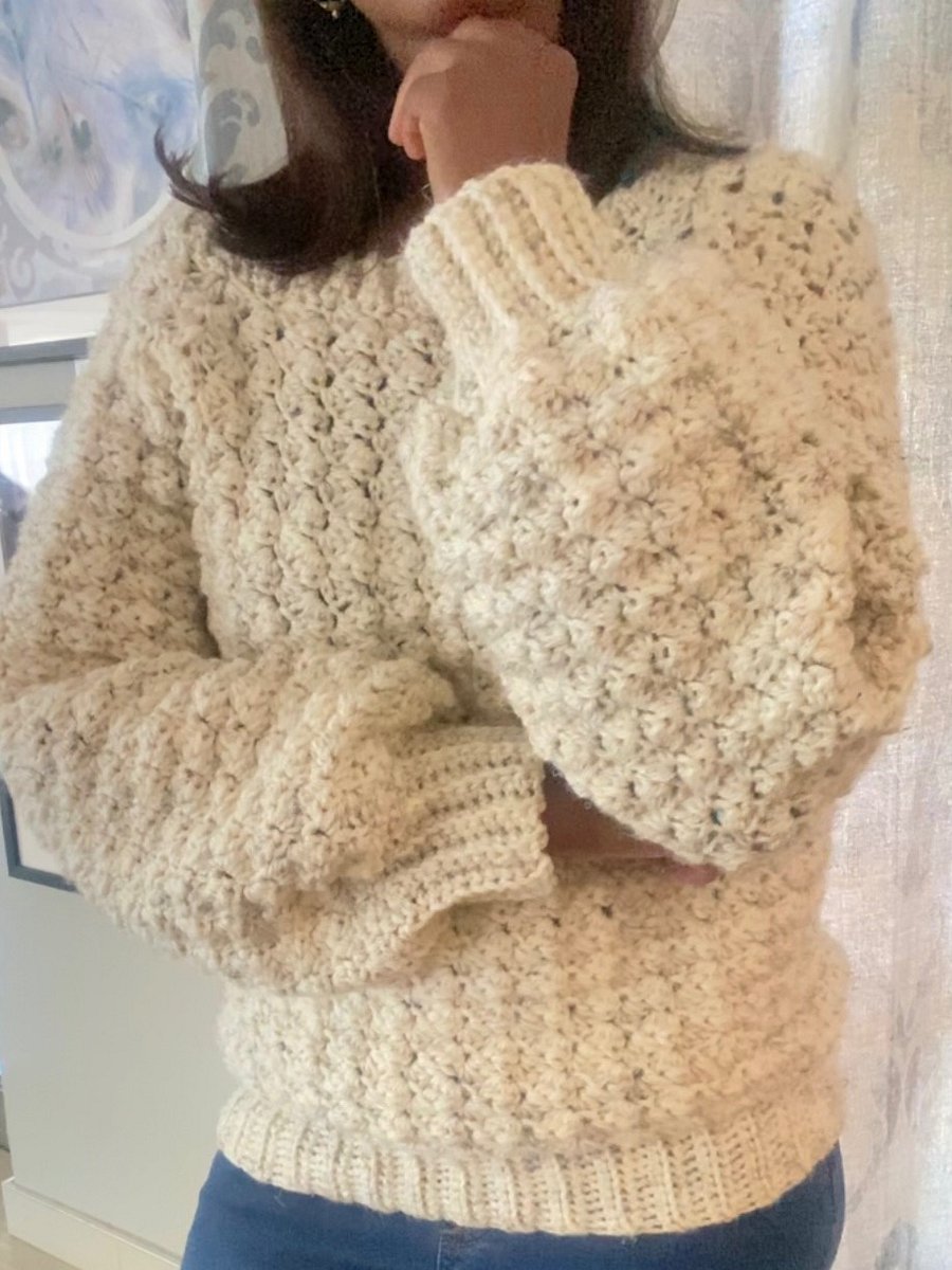 Crochet Raglan Sedge stitch Sweater Written Pattern product image (2)