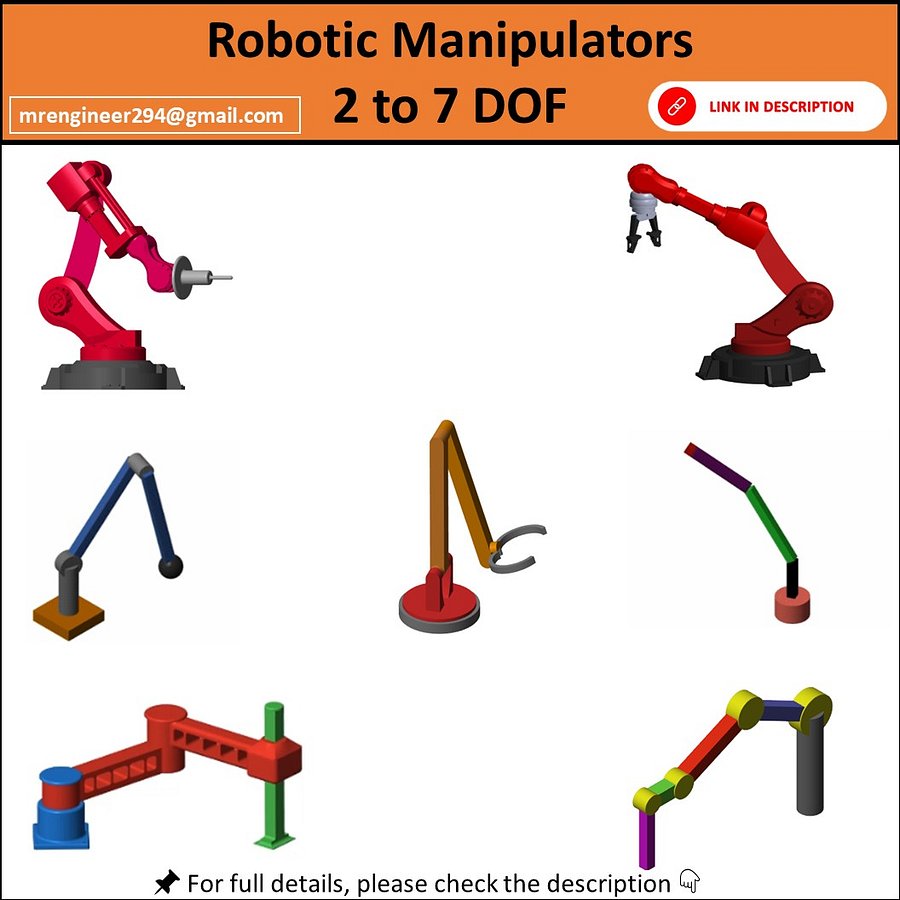 🦾 Robotic Manipulator Simulation Pack (2-DOF to 7-DOF) in MATLAB/Simulink and SolidWorks! product image (1)