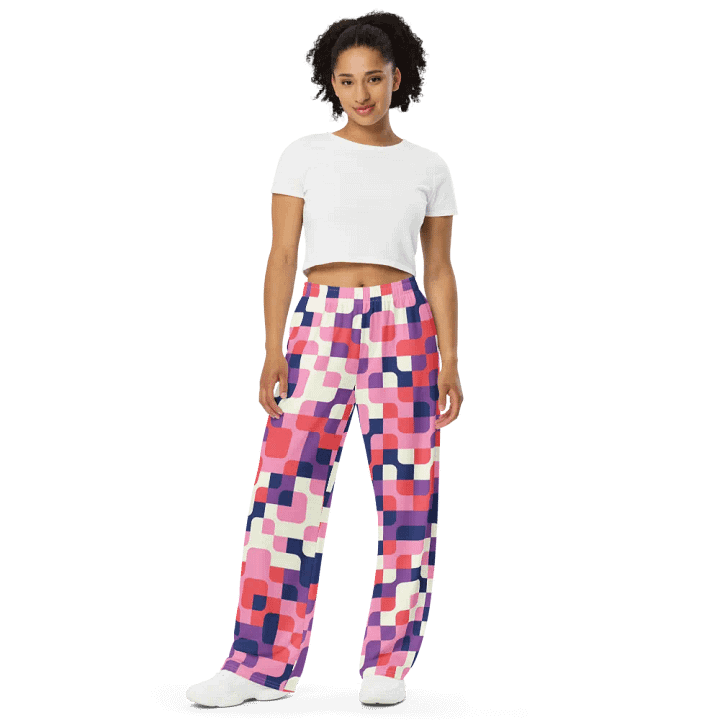 BUIII Pixelated Geometry: Amethyst Dawn Wide-Leg Pants product image (2)
