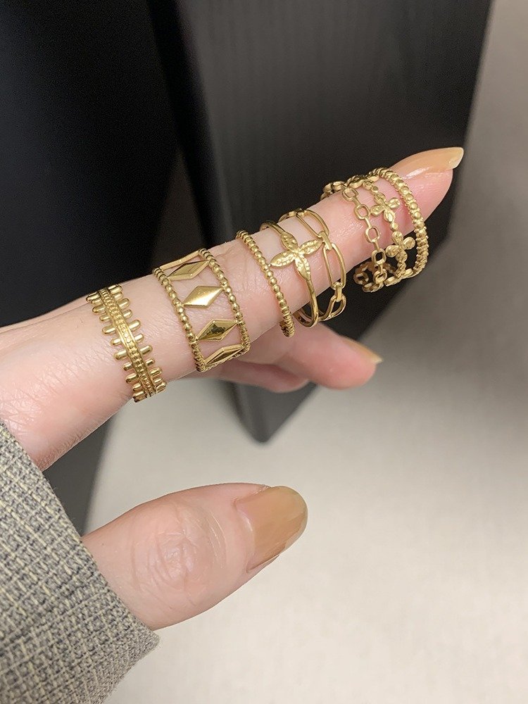 Bohemian Multi-Band Flower Ring | 18K Gold Plated product image (6)