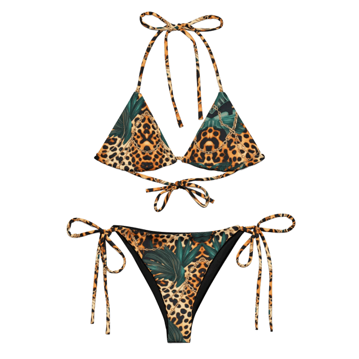 Safari Luxe Leopard & Palm Print String Bikini Set product image (2)