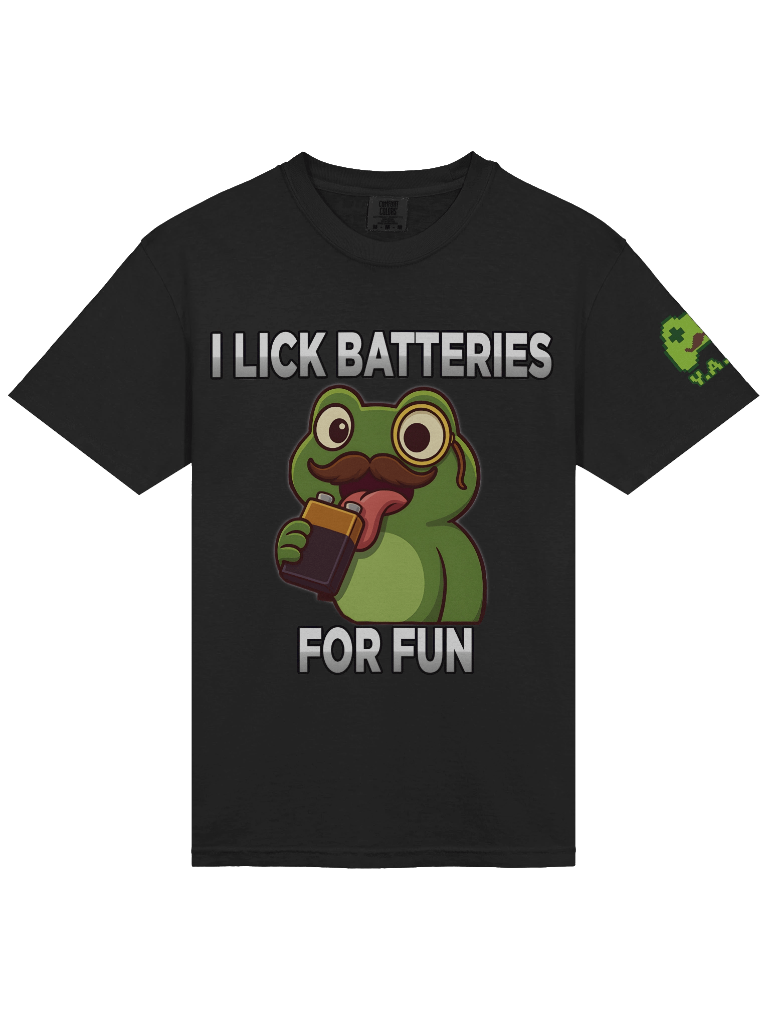 Whimsical Battery-Licking Frog T-Shirt product image (23)