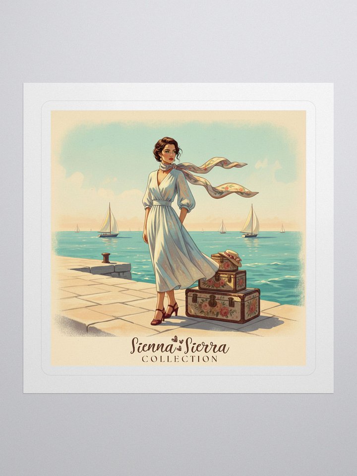 Seaside Escape Sticker – Retro Travel Art product image (1)