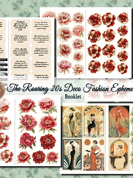 The Roaring 20s Deco Fashion Journal + Ephemera Jumbo kit Digital Download product image (7)
