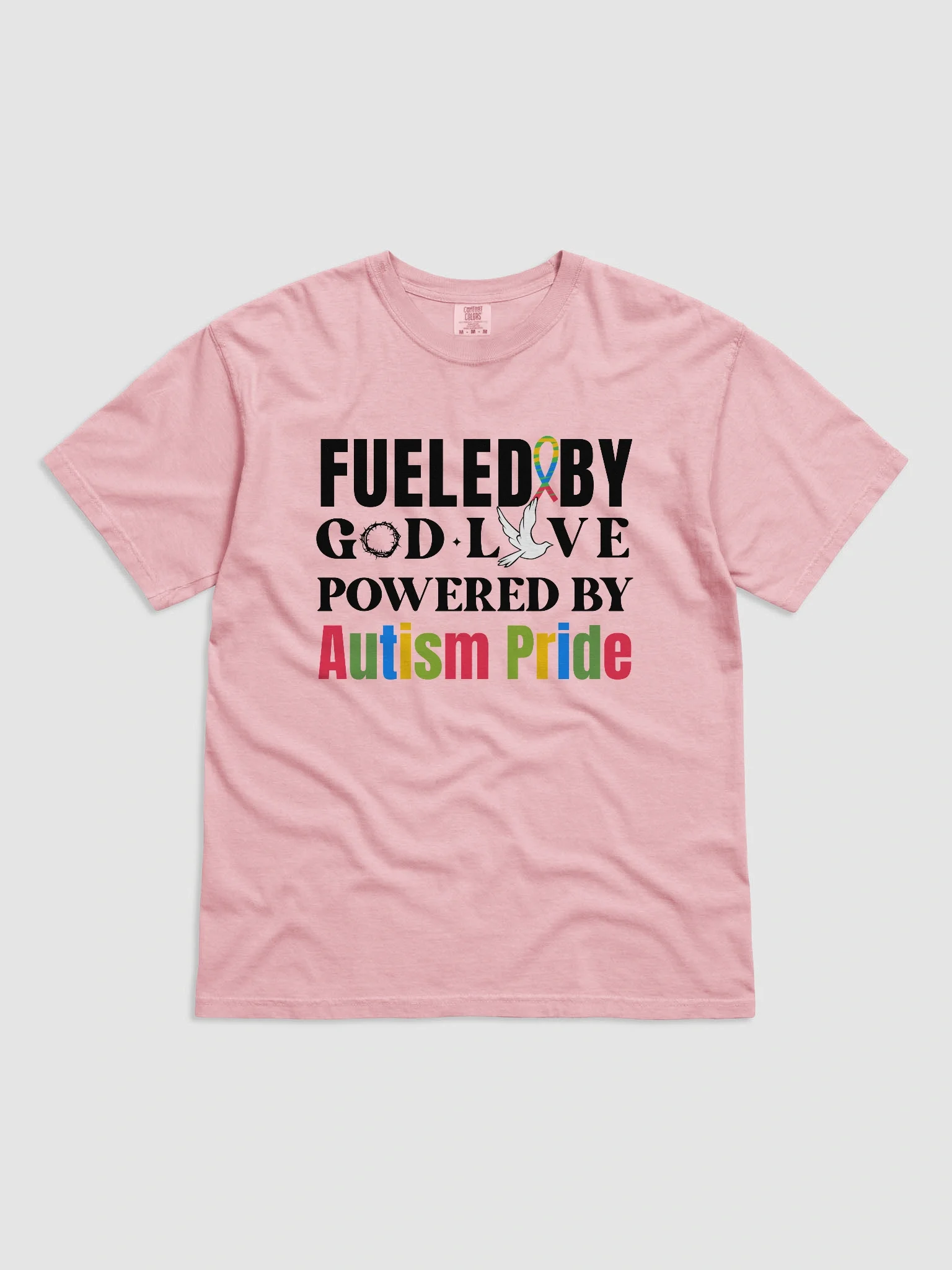 Fueled By God, Powered By Autism Pride, Autism Comfort Colors T-shirt product image (3)