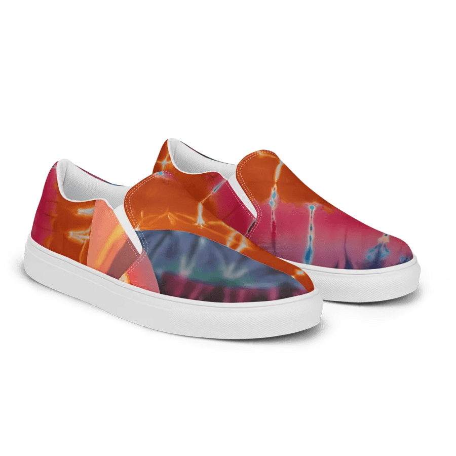 Marble Swirl Tie-Dye Women's Slip-On Shoes product image (6)