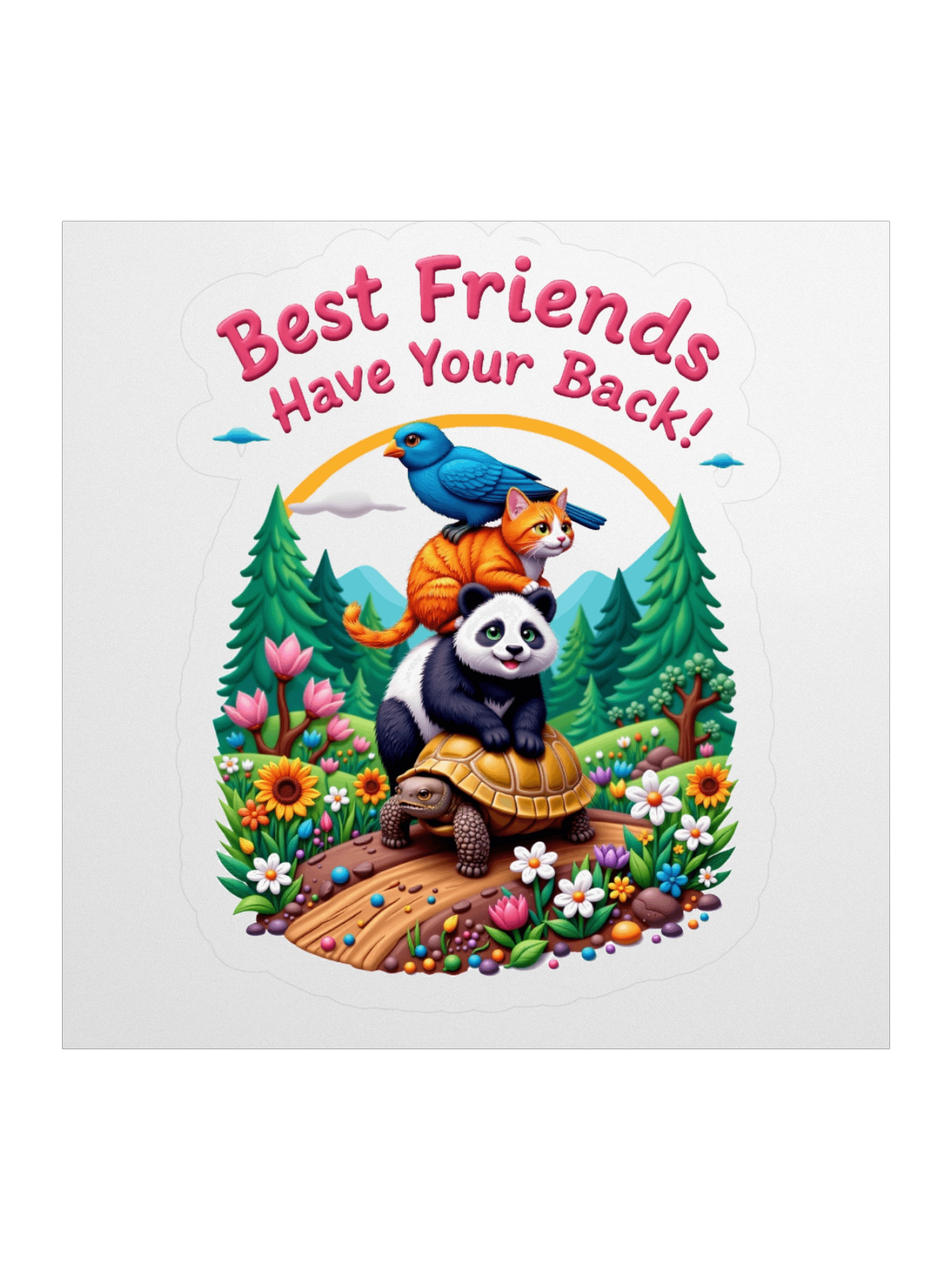 Best Friends Have Your Back! Animal Stack Kiss Cut Stickers product image (1)