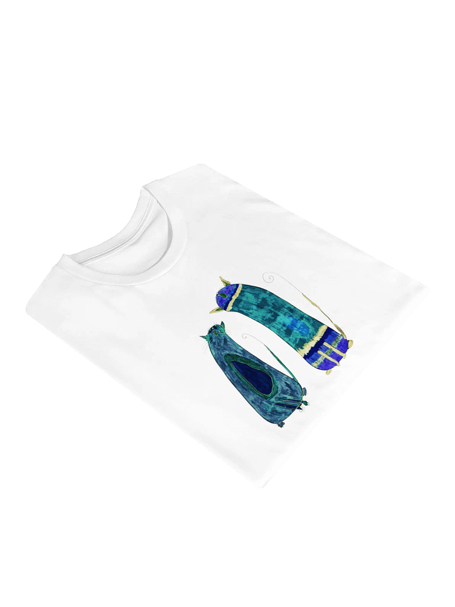 Abstract Green and Blue Singing Cats T-Shirt product image (3)