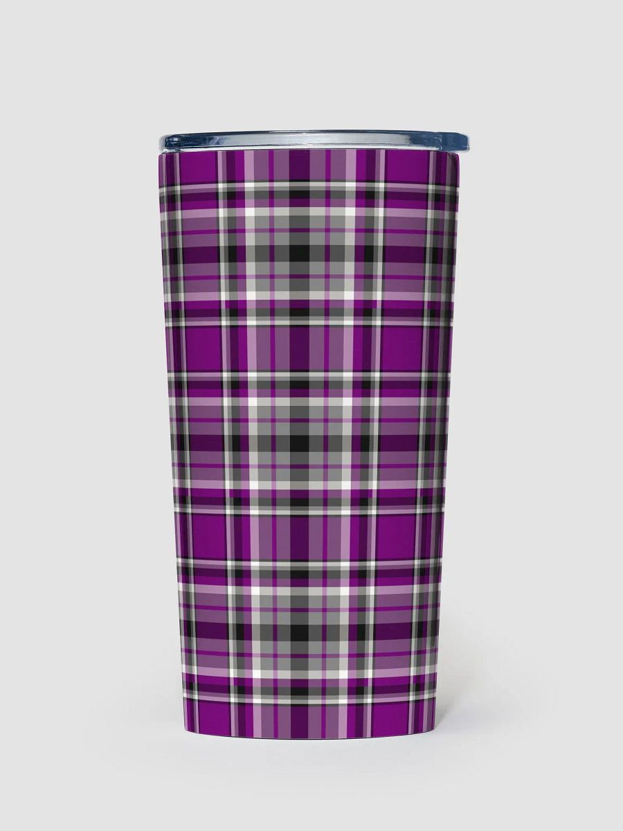 Purple, Gray, and Black Plaid Travel Tumbler product image (2)