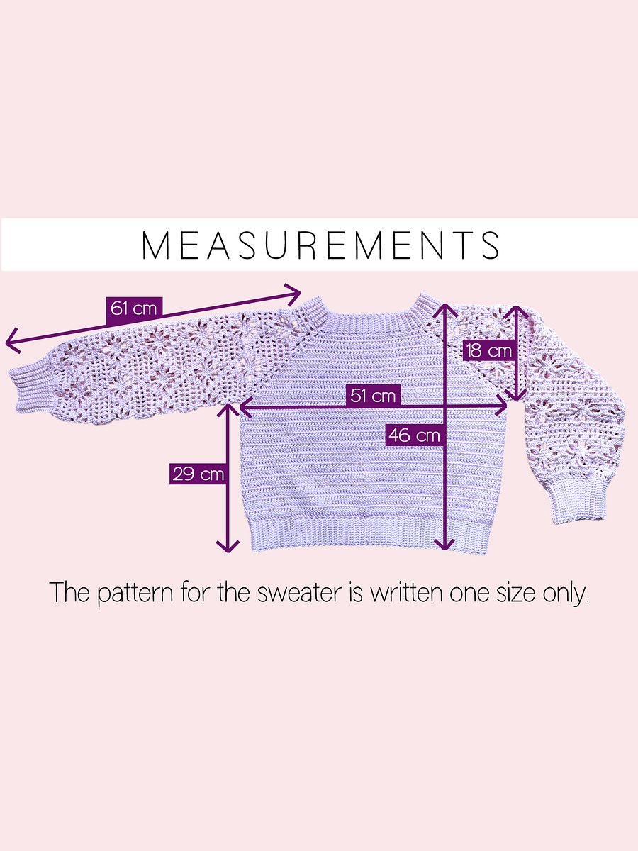 Crochet Pattern: Floral Diamond Sweater, Size M/L product image (4)