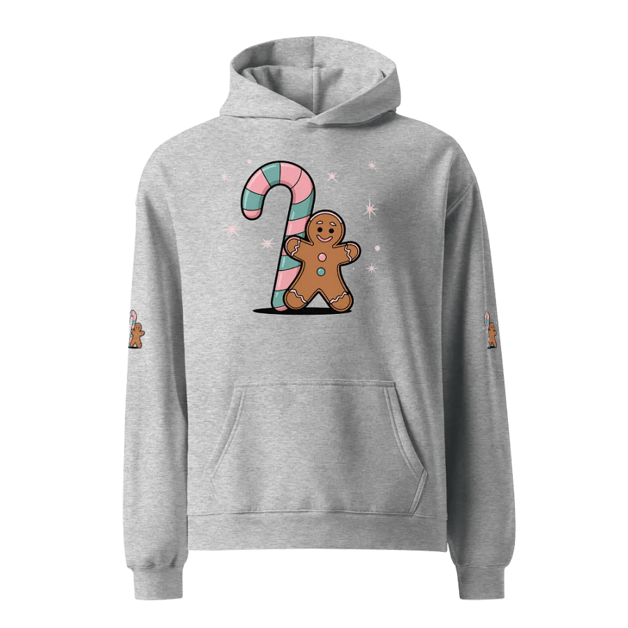 Festive Candy Cane and Gingerbread Man Oversized Hoodie product image (28)
