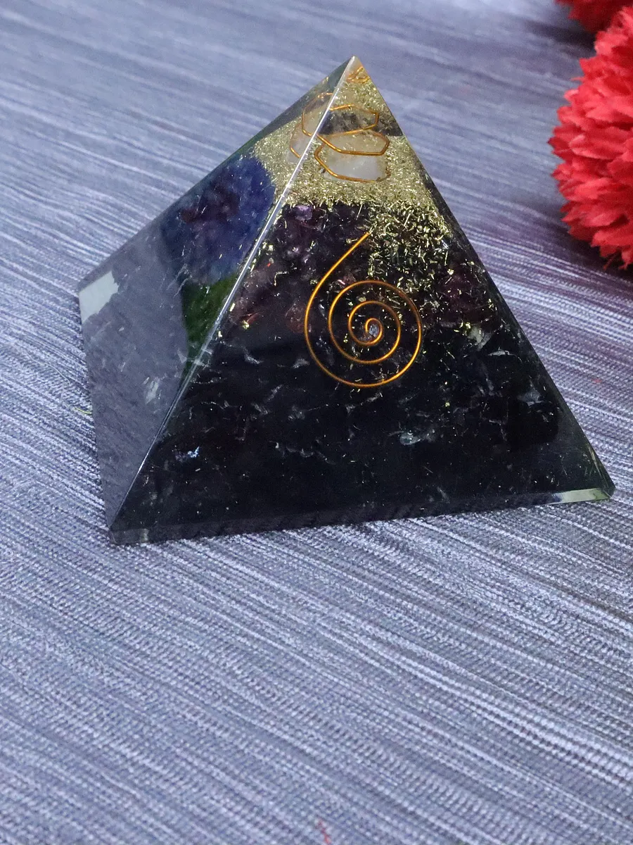 Black Tourmaline & Red Garnet Pyramid product image (1)