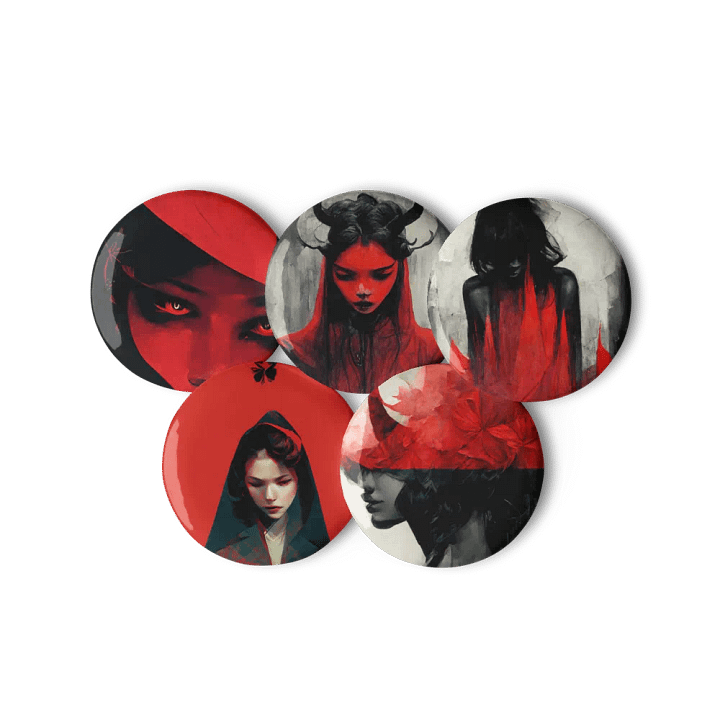 All I could see was Red, red, red... Button Set product image (3)