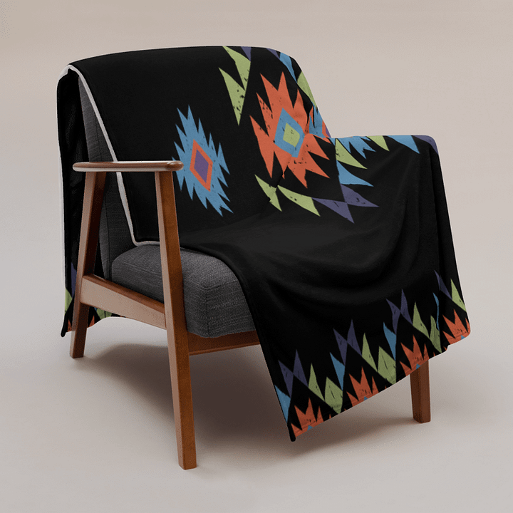Geometric Aztec Fusion Throw Blanket product image (1)