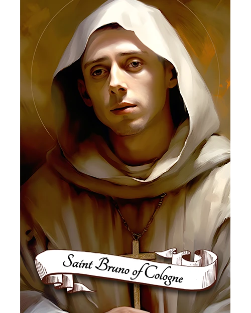 Saint Bruno of Cologne Patron Saint of Contemplative Monastic Life, Germany, Monks, Exorcists, Possessed Persons, Calabria, Matte Poster product image (1)