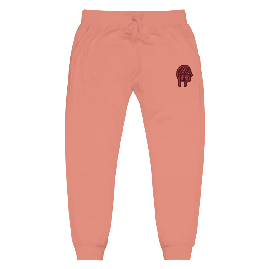 In My Head (rose design) embroidered fleece joggers product image (6)
