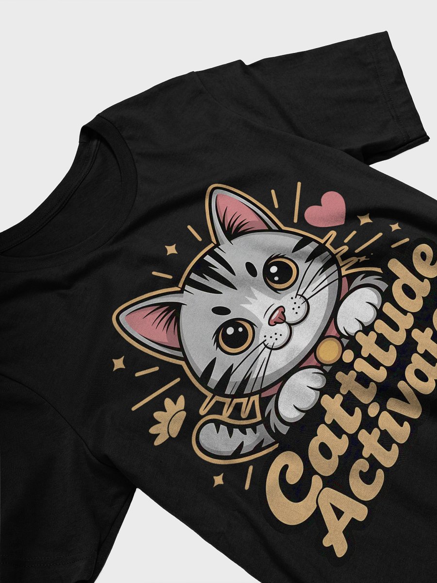 Cattitude Activated Cartoon Cat T-Shirt product image (27)