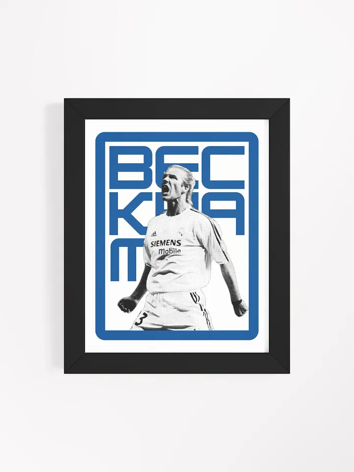 David Beckham BW Real Madrid Name Art Framed Print product image (2)