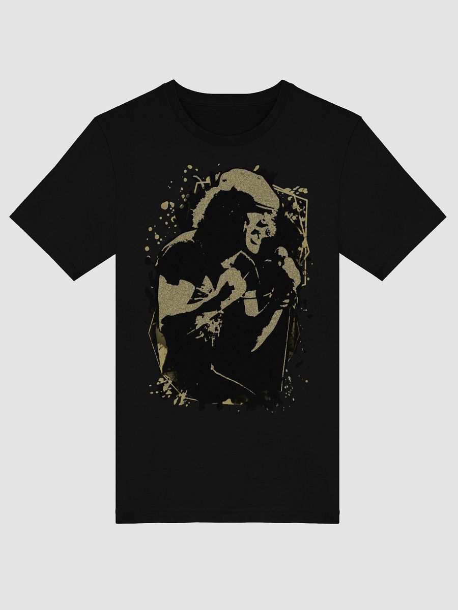 Brian Johnson black and gold sand fan art T-Shirt. ACDC Tee. product image (3)