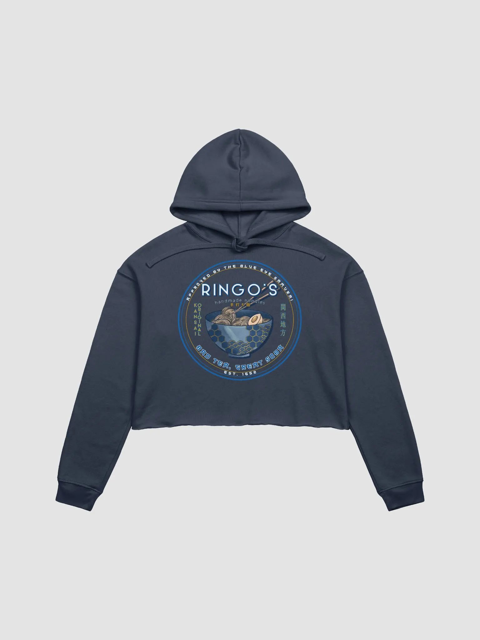 Ringo's Handmade Noodles Crop Hoodie | Blue Eye Samurai Inspired Sweatshirt product image (2)