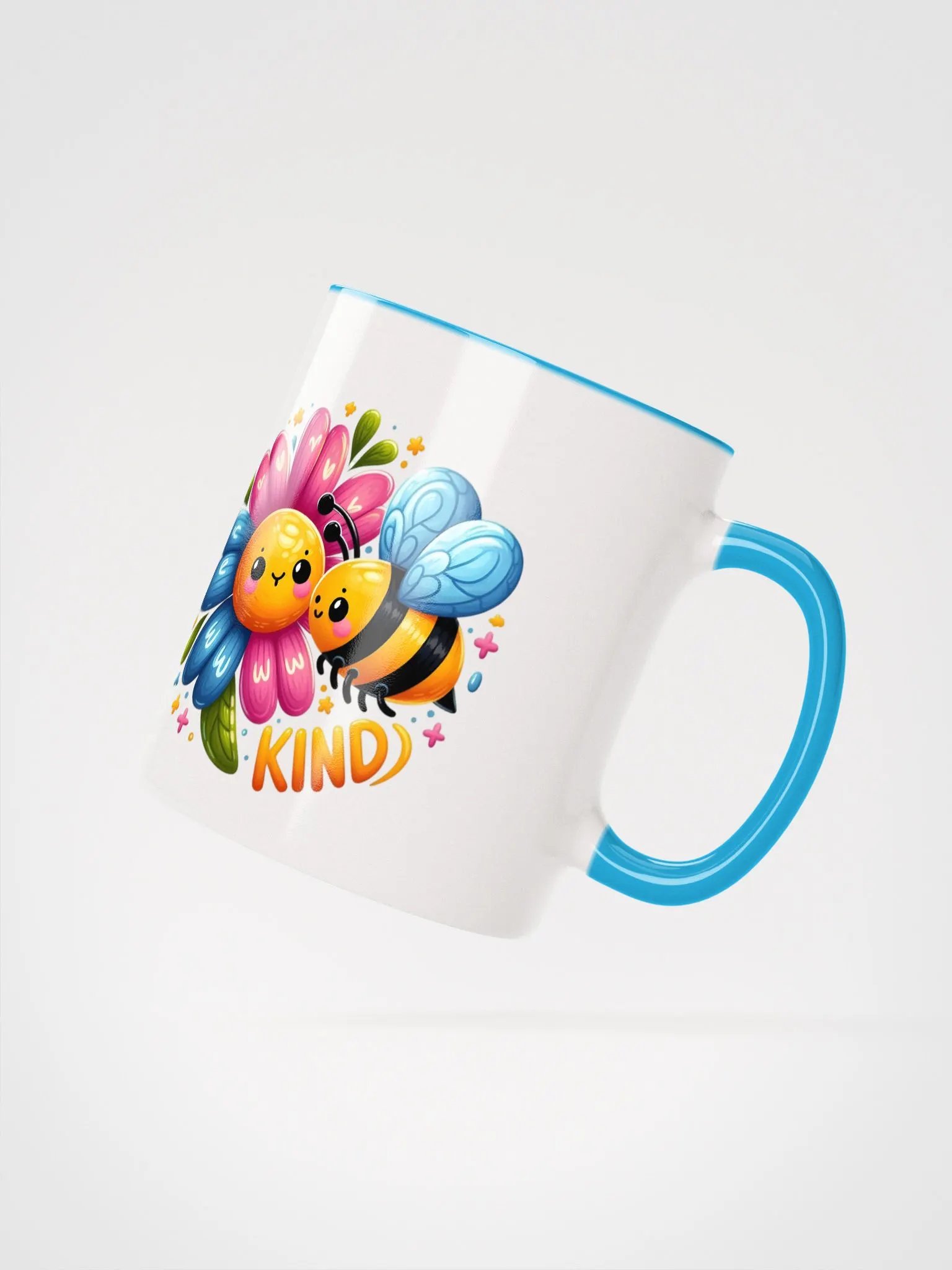 Cheerful Bee Kind Flower Ceramic Mug product image (4)