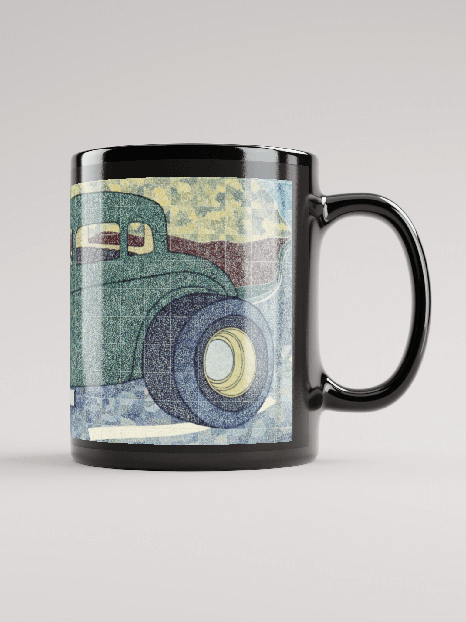 Green Hotrod Black Glossy Mug product image (2)