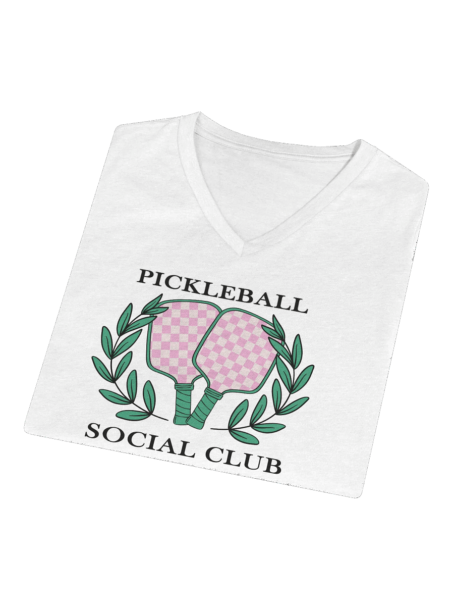 Checkered Pickleball Paddles Women's V-Neck Tee product image (3)