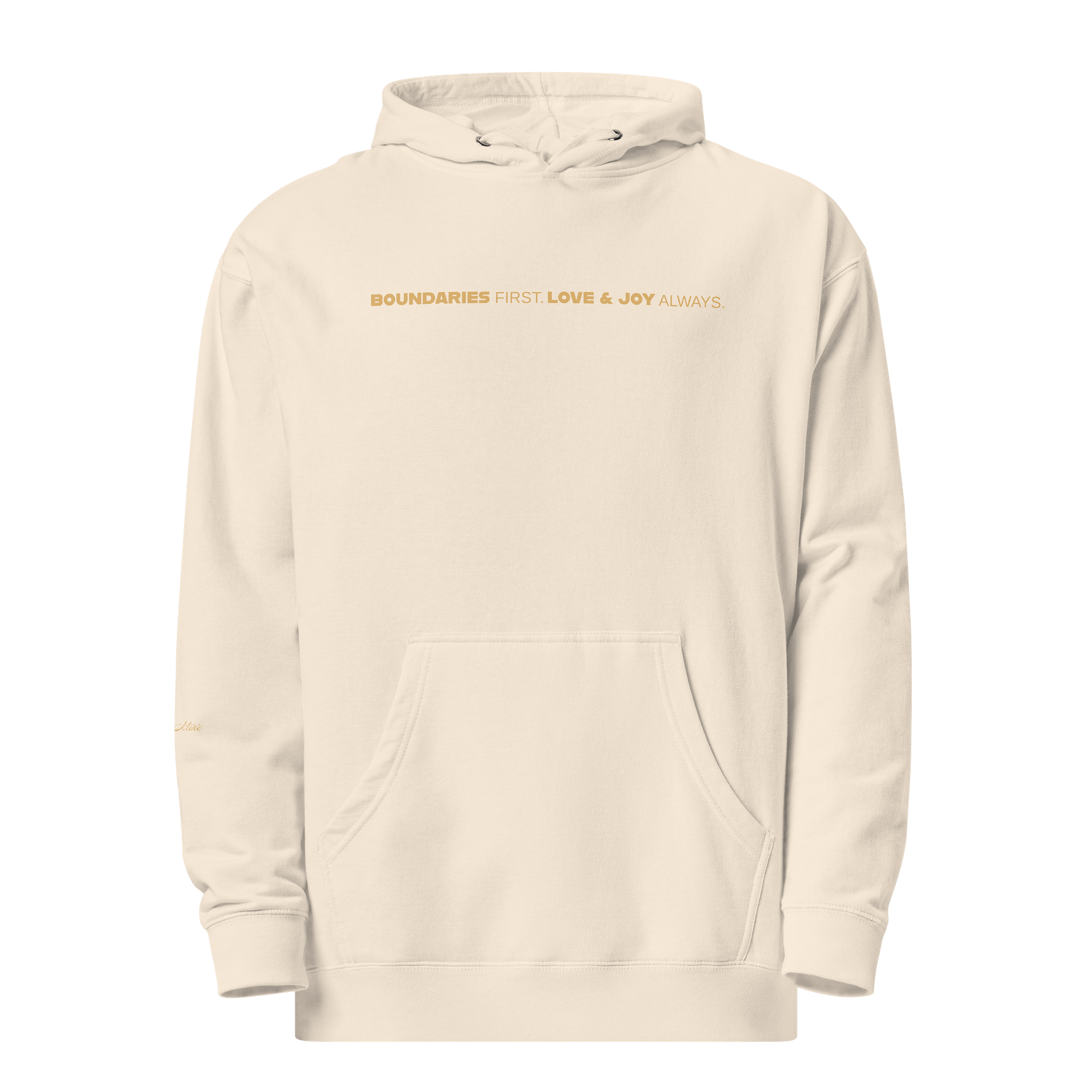 Soully Mine- GOLD PRINT Boundaries First. Love & Joy Always Hoodie product image (17)
