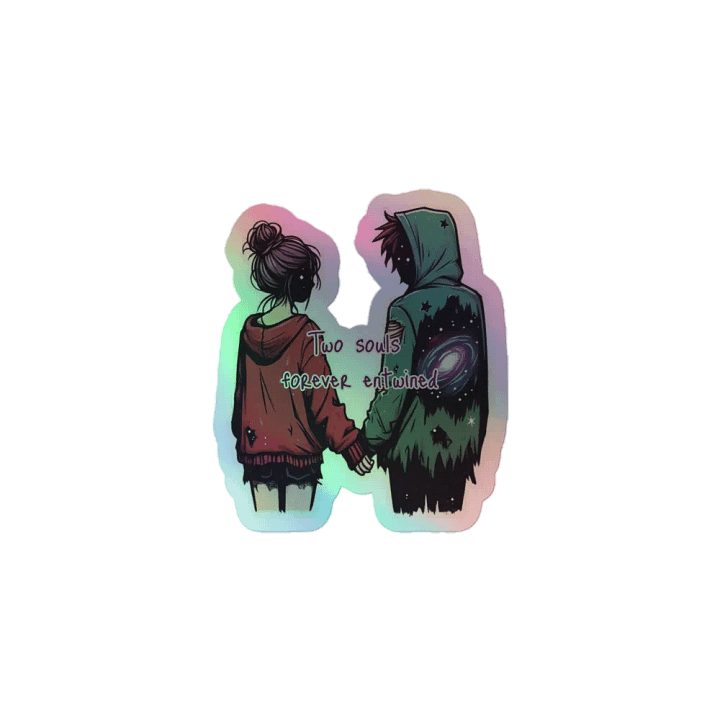 Two Souls Forever Entwined Kiss-Cut Holographic Sticker product image (1)