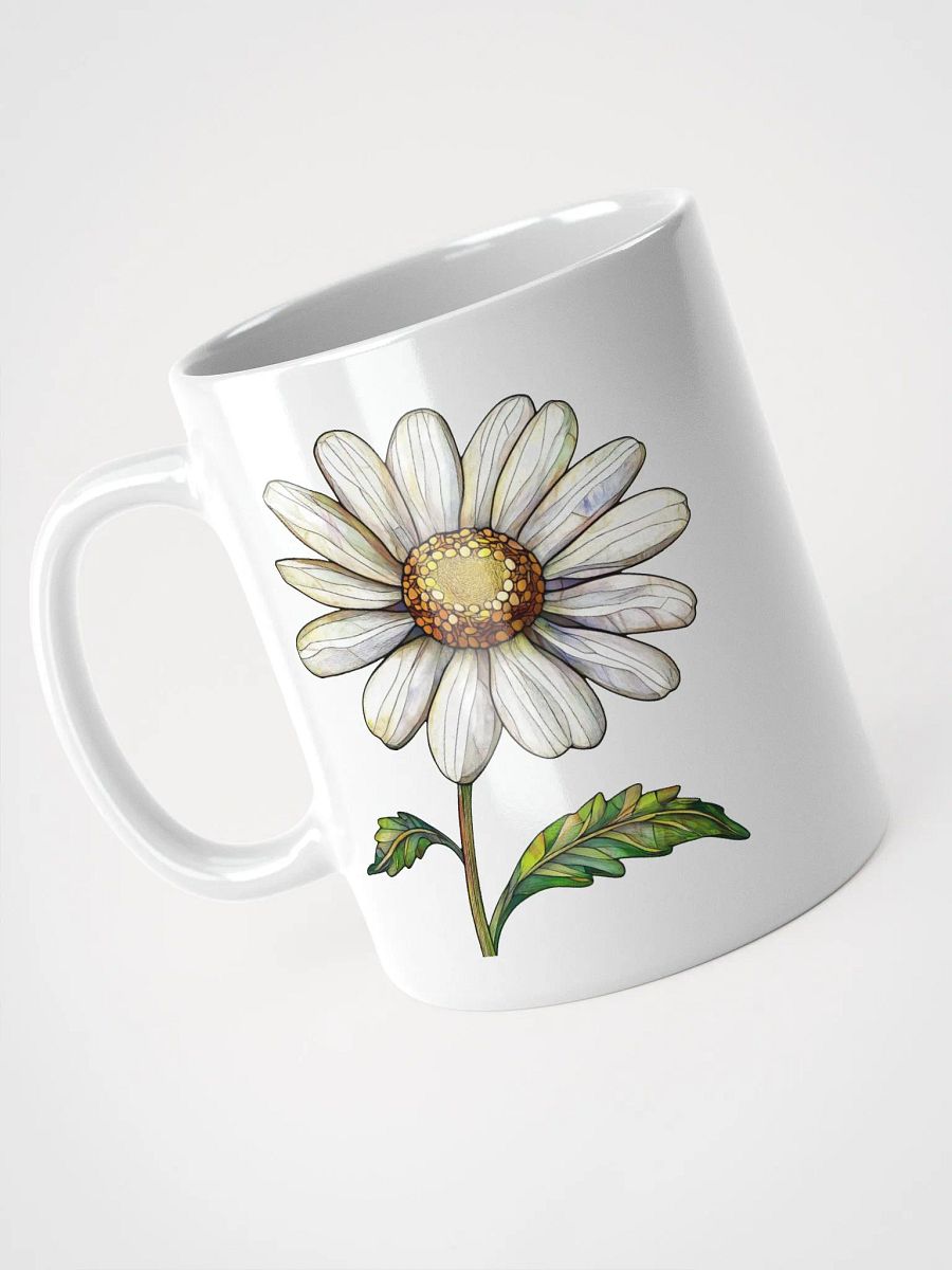 Stained Glass Daisy White Glossy Mug product image (9)
