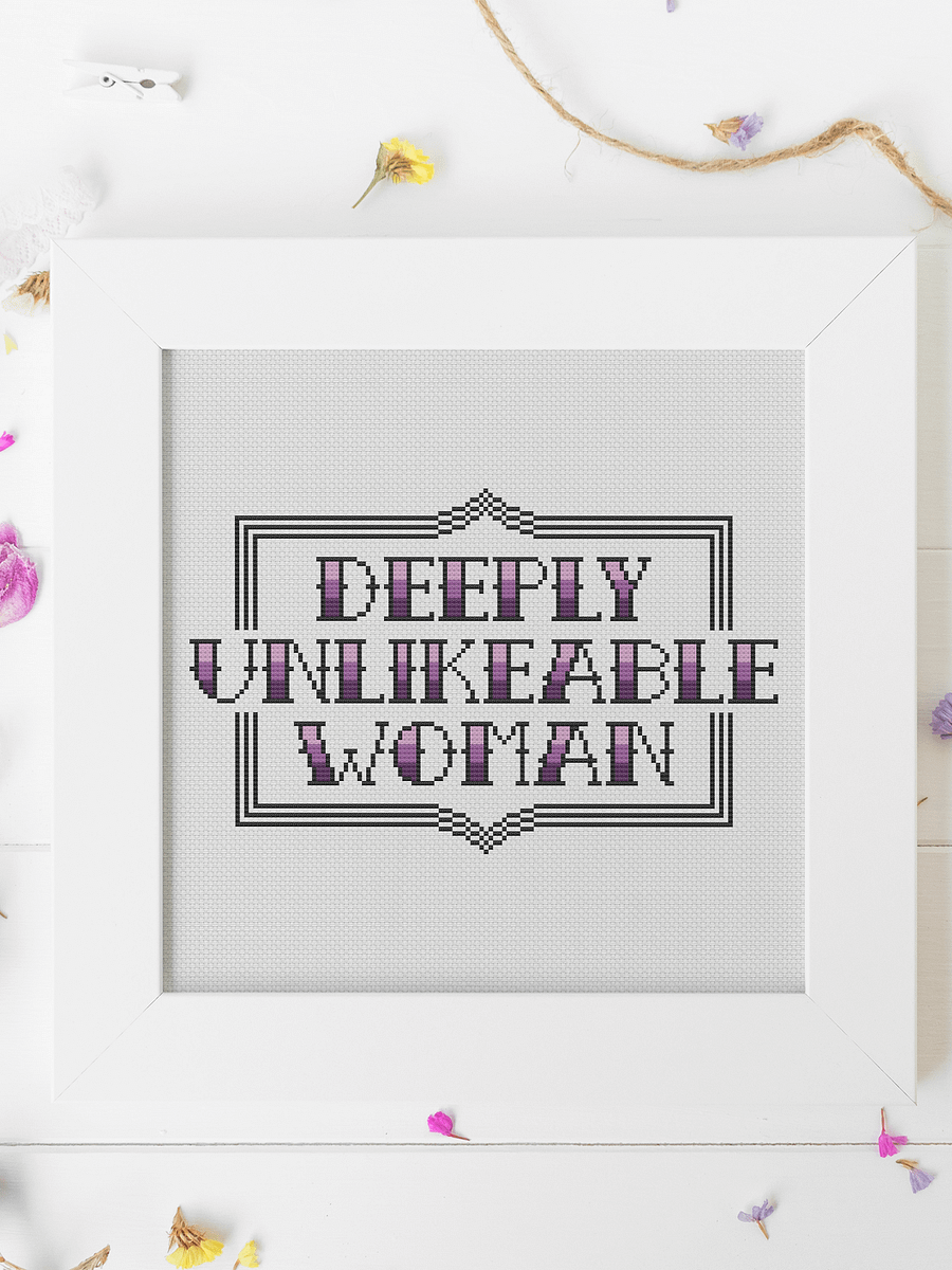 Deeply Unlikeable Woman - Cross Stitch Pattern product image (1)