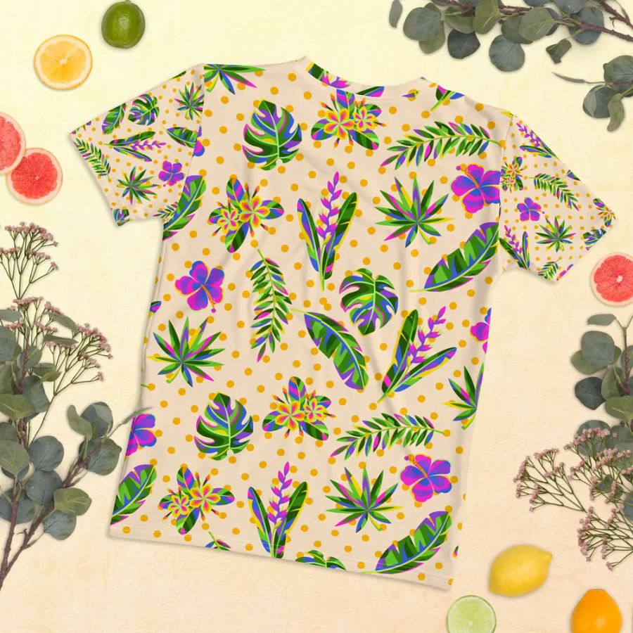 Ladies T shirt all over print tropical design giving a fresh holiday  feel. product image (11)