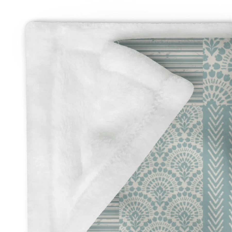 Boho Botticelli Blue Patchwork Throw Blanket product image (10)