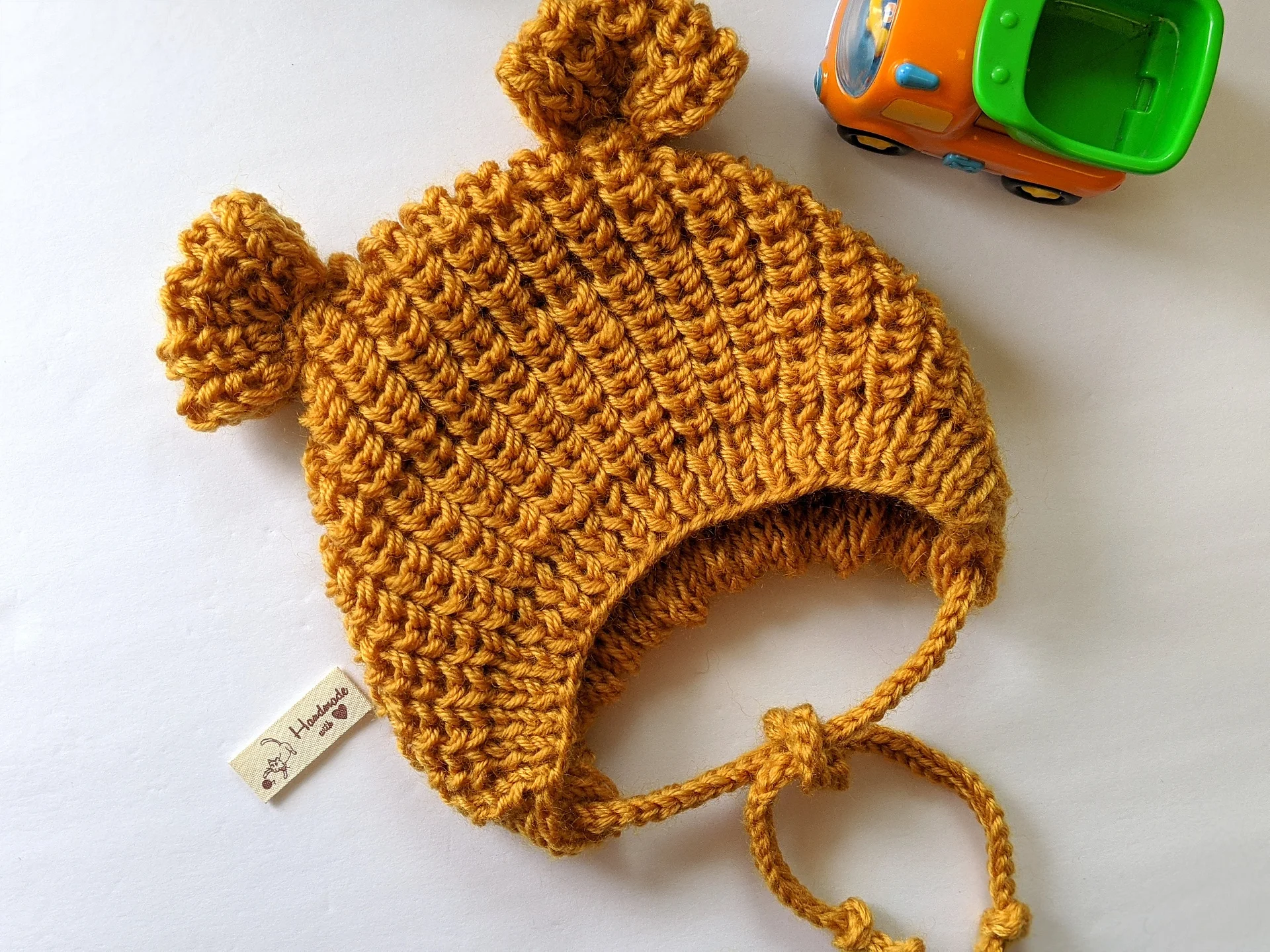 Spikelet Baby Bonnet with Ears Knitting Pattern product image (8)