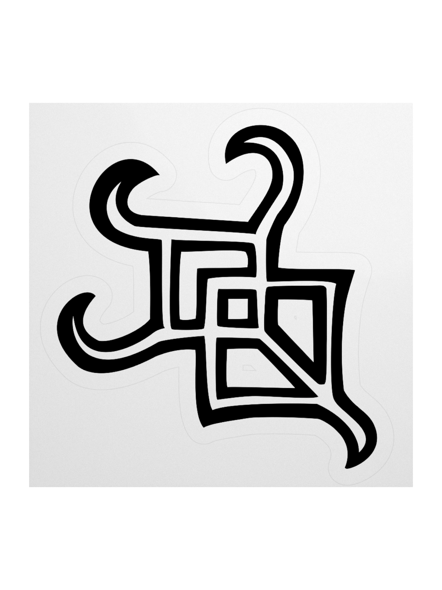 3x3 Sticker - Whispers Untamed Logo (Black) product image (1)