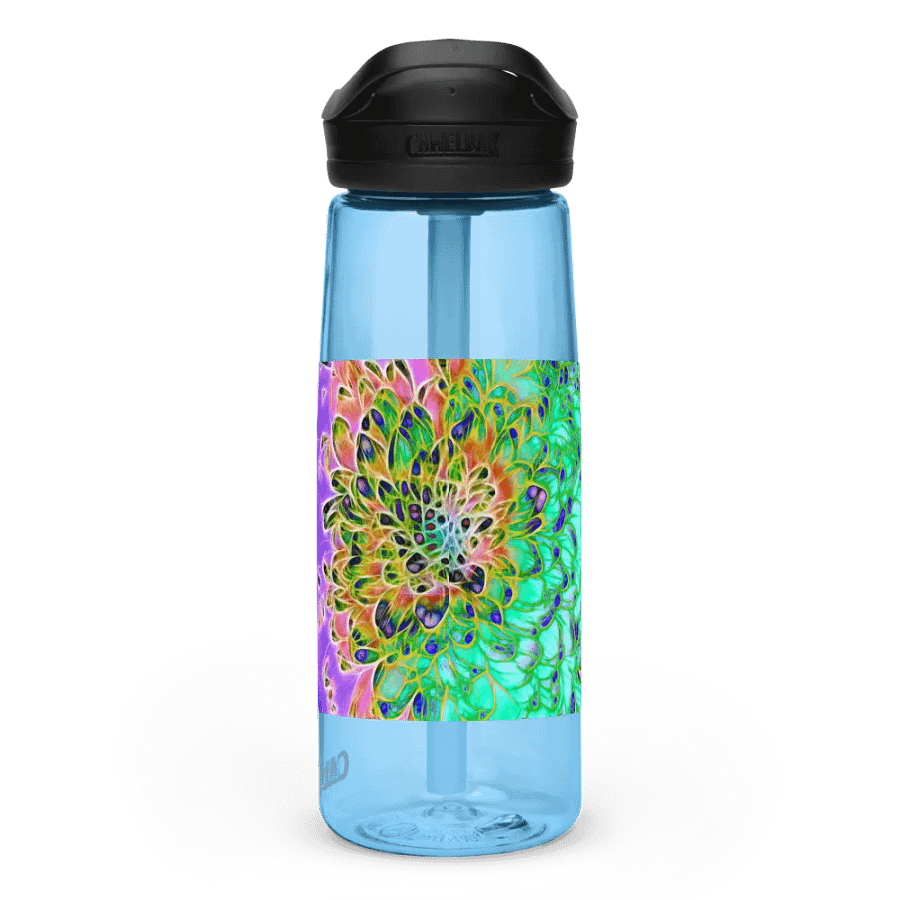 Peacock Chrysanthemum Sports Water Bottle product image (3)