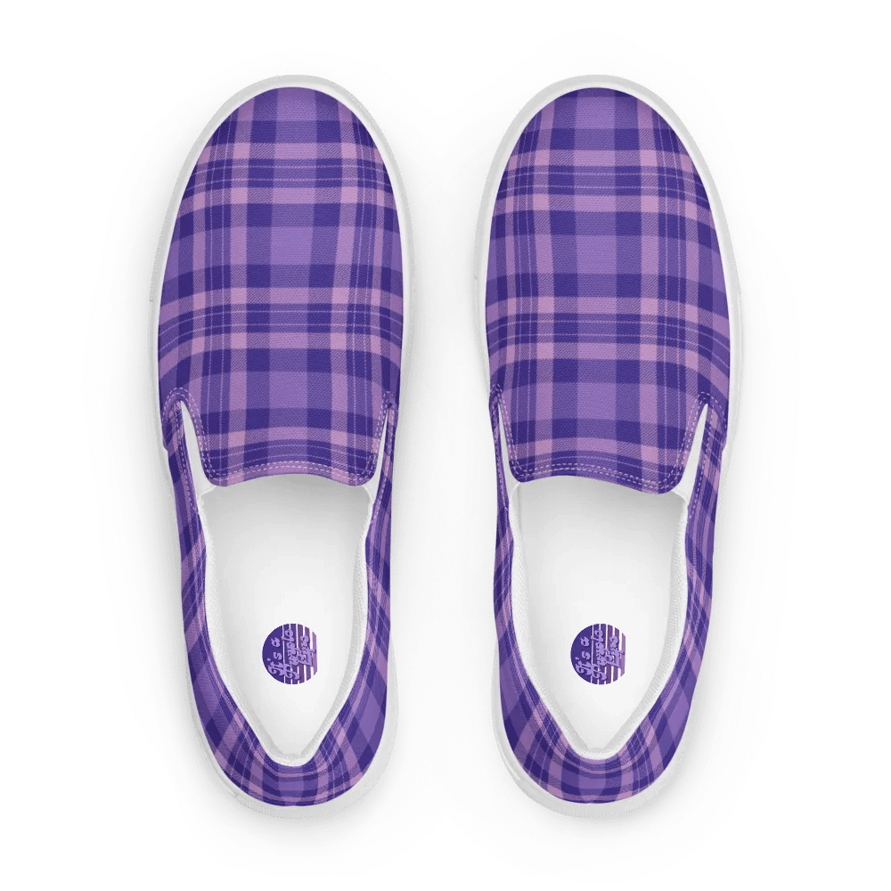 Women's Purple Tartan Slip-Ons product image (1)