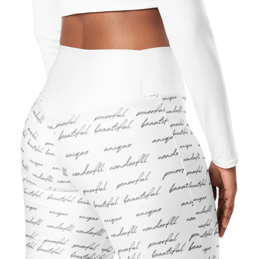 "Beautiful, Unique, Wonderful, Powerful" Affirmation Flare Pants product image (5)