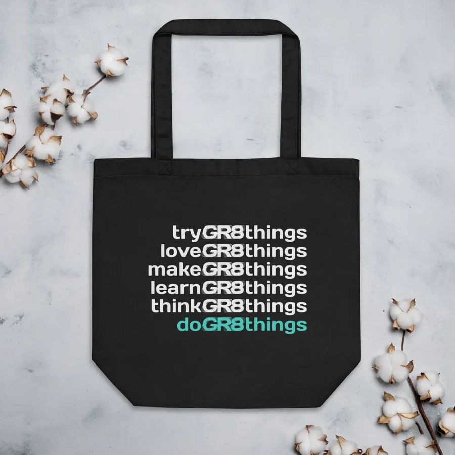 "doGR8things" Organic Tote Bag product image (6)