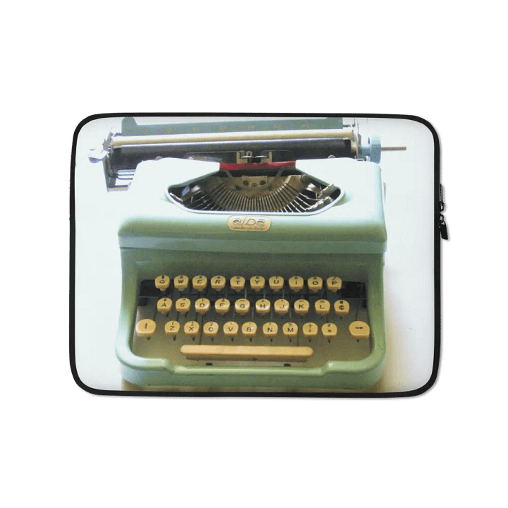 Mint Blue Typewriter Laptop Sleeve product image (1)
