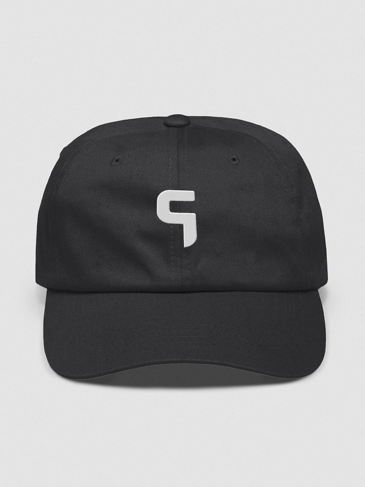 white on black dad hat product image (1)