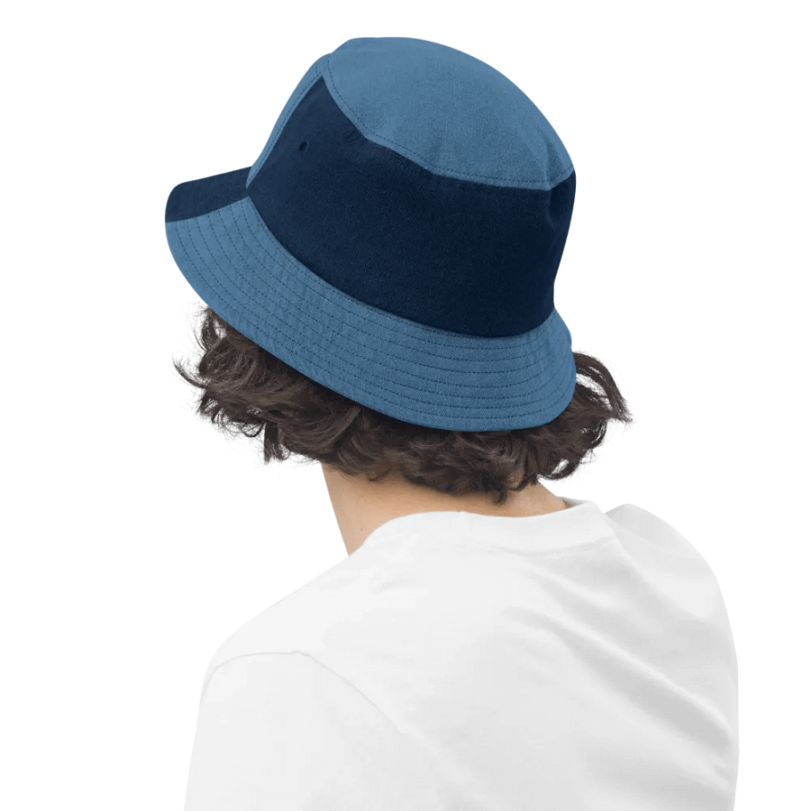 Capstone Denim Bucket Hat - TDS Embroidered High Profile Hat in Black and Blue product image (9)