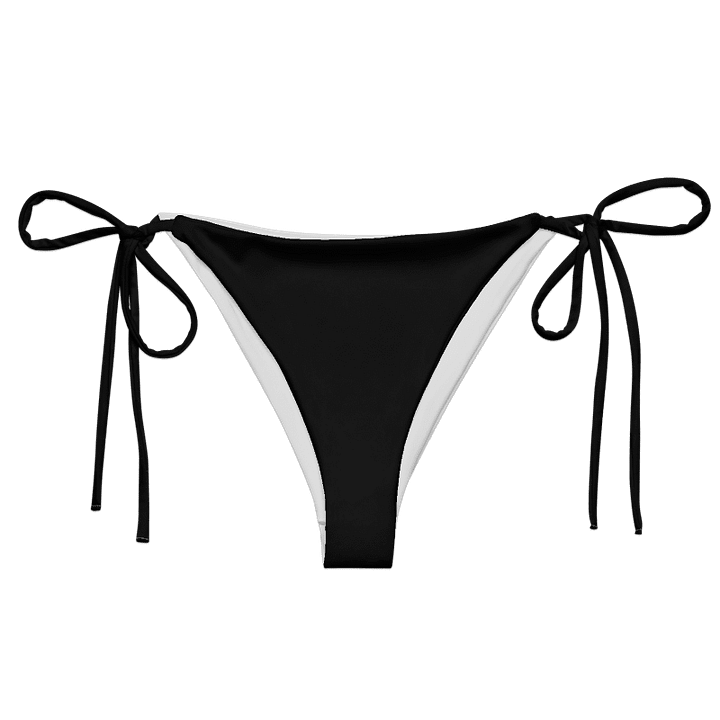 Low Rise Cheeky String Bikini Bottoms, Black product image (1)