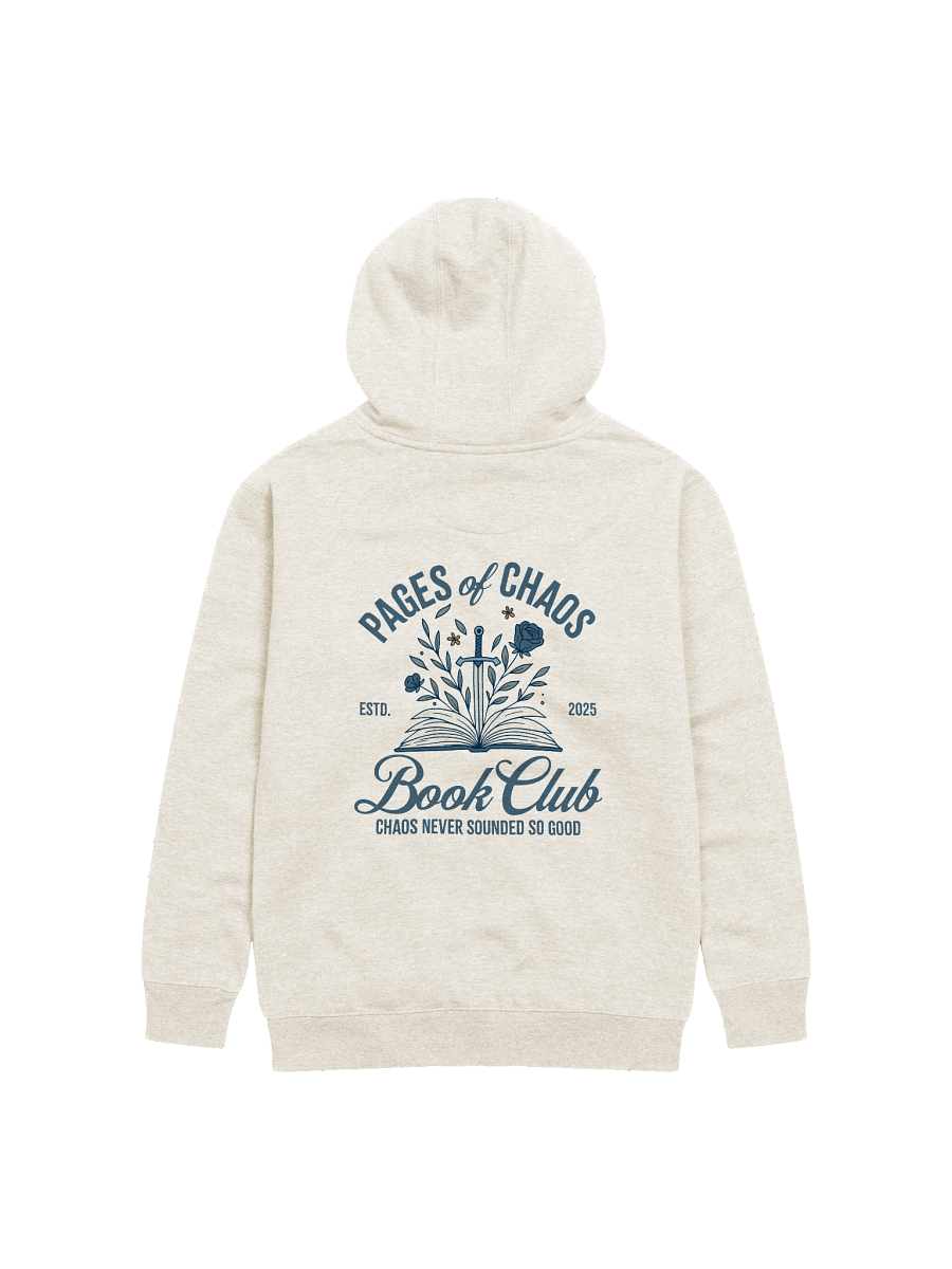 Pages of Chaos Book Club Hoodie (Front Logo, Light) product image (5)